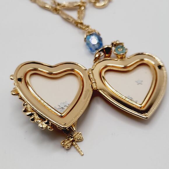 Kirk’s Folly Long Necklace 28" Removable Heart Locket Pendant Dragonfly - Picture 12 of 12